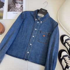 Denim cropped shirt