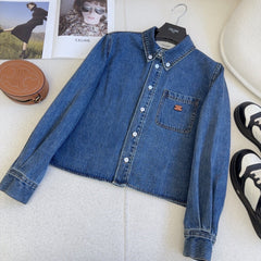 Denim cropped shirt
