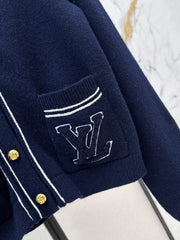 Navy-inspired knit cardigan