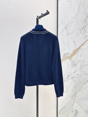 Navy-inspired knit cardigan