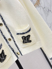 Navy-inspired knit cardigan