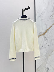 Navy-inspired knit cardigan