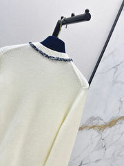 Navy-inspired knit cardigan
