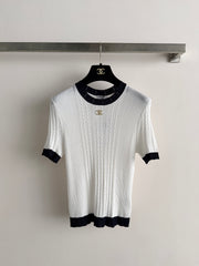 Navy-inspired knit cardigan