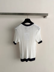 Navy-inspired knit cardigan