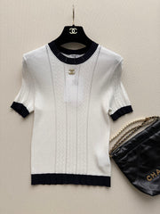 Navy-inspired knit cardigan