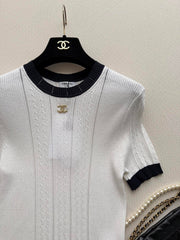 Navy-inspired knit cardigan