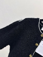 Color-blocked trim knit cardigan