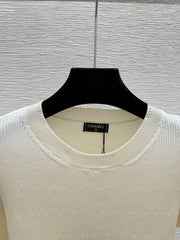 simple round neck knit short-sleeved top