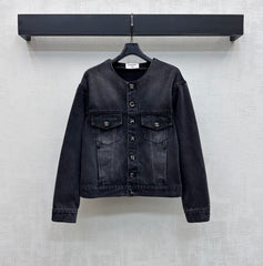 Letter Button Denim Jacket
