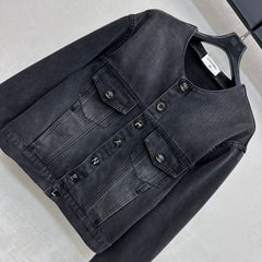 Letter Button Denim Jacket