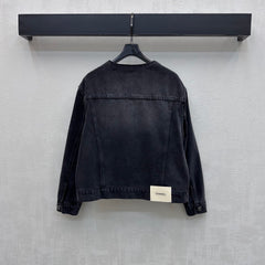 Letter Button Denim Jacket