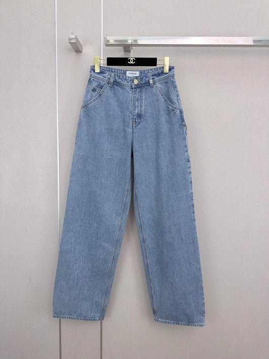 Straight-leg utility jeans