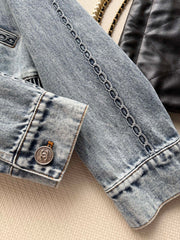 Chain-Embellished Denim Jacket