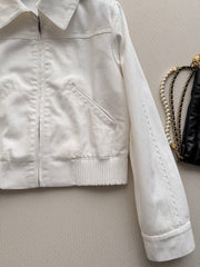 Chain-Embellished Denim Jacket