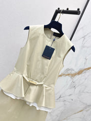 Sleeveless dress with a "faux-layered" design
