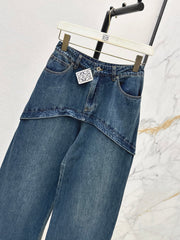 Deconstructed Wide-Leg Jeans