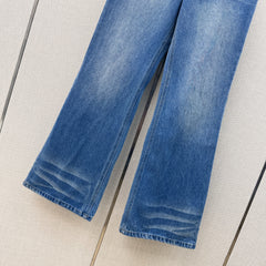 Distressed-wash denim jeans