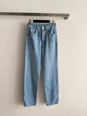 High-Waisted Straight-Leg Jeans