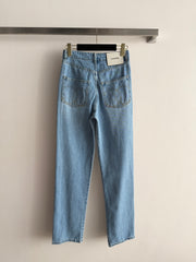 High-Waisted Straight-Leg Jeans