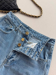 High-Waisted Straight-Leg Jeans