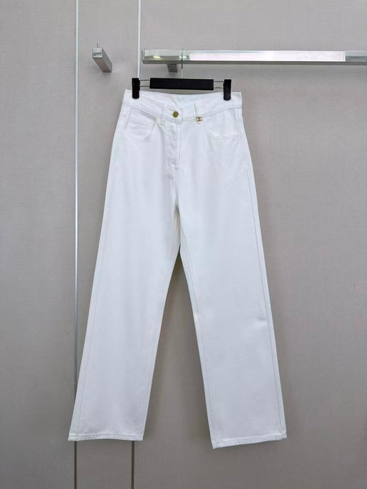 High-Waisted Straight-Leg Jeans