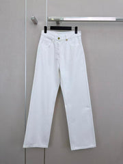 High-Waisted Straight-Leg Jeans