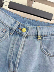 High-Waisted Straight-Leg Jeans