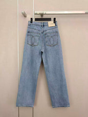 High-Waisted Straight-Leg Jeans