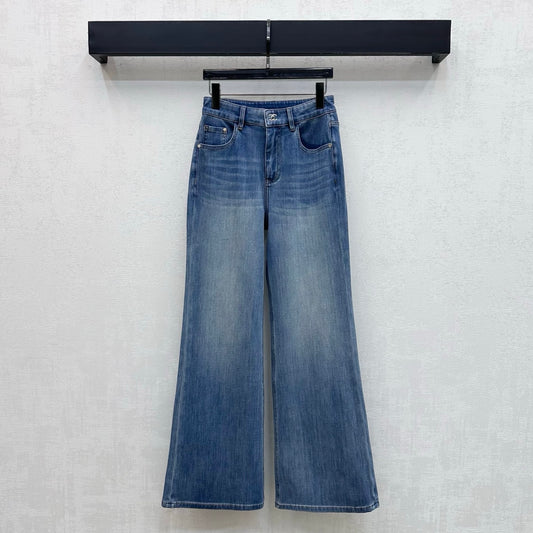 Flared Denim Trousers