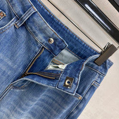 Flared Denim Trousers