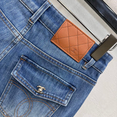 Flared Denim Trousers