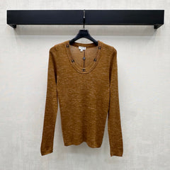 Embroidered Long-Sleeve Knit Top