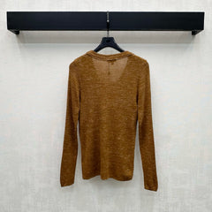 Embroidered Long-Sleeve Knit Top