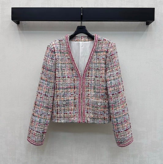 Multicolor V-Neck Jacket