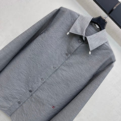 Embroidered Long-Sleeve Shirt with Collar