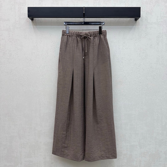 Drawstring Wide-Leg Trousers