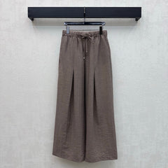 Drawstring Wide-Leg Trousers