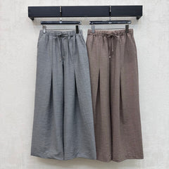 Drawstring Wide-Leg Trousers