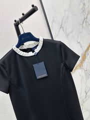 Lettuce-edge panelled dress