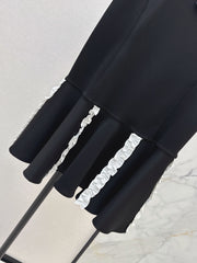 Lettuce-edge panelled dress