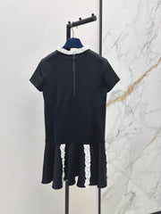 Lettuce-edge panelled dress