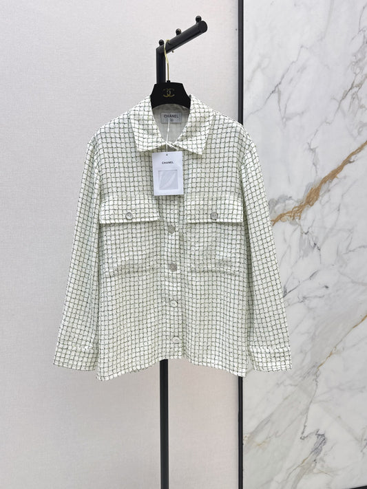 Knitted Tweed Shirt-Style Jacket