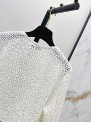 White Sequined Cropped Jacket