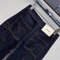 Embroidered Straight-Leg Denim Trousers