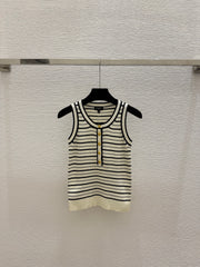 color-block striped knit vest