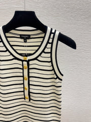 color-block striped knit vest