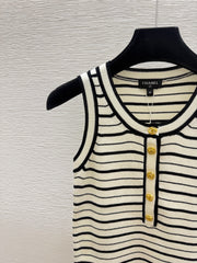 color-block striped knit vest