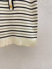 color-block striped knit vest