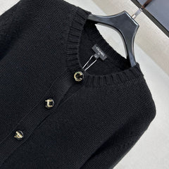 Letter-Button Knit Cardigan